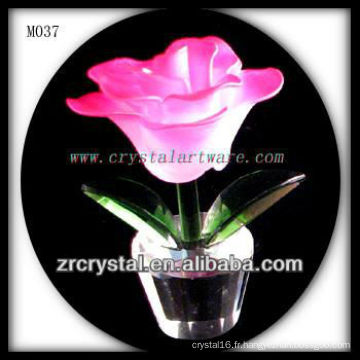 Fleur en cristal rose K9